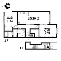 雅　壱番館 2階2LDKの間取り