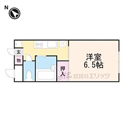 JR山陰本線 亀岡駅 徒歩2分の賃貸マンション 1階1Kの間取り