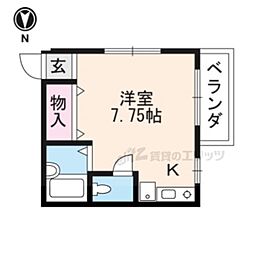 メゾンMB ワンルームの間取図画像