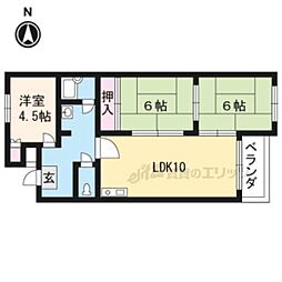 JR山陰本線 嵯峨嵐山駅 徒歩13分の賃貸マンション 1階3LDKの間取り