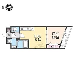 ARCA嵯峨嵐山 1LDKの間取図画像