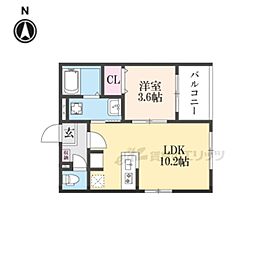 アサヒテラスひかり 3階1LDKの間取り