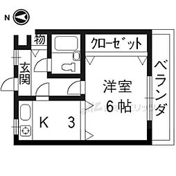 ハイツアグランダイズ 1階1Kの間取り