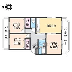 リバーサイドレジデンスB 3LDKの間取図画像