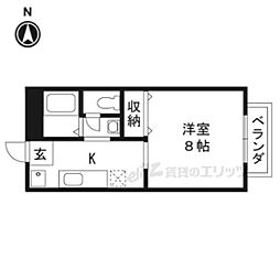 フォーブルタナカ3 1Kの間取図画像