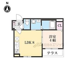 センチュリー嵯峨嵐山 1LDKの間取図画像