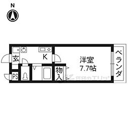 桂川ショウエイマンション 1Kの間取図画像