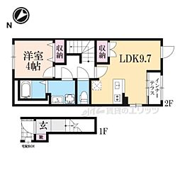 (仮)丹波篠山市中野新築アパート 1DKの間取図画像