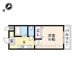 澤田マンション 1Kの間取図画像