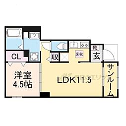 丹波篠山市大沢アパート 1LDKの間取図画像