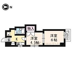アビタ・上賀茂 2Kの間取図画像