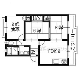 ハイツナカムラ2 3LDKの間取図画像
