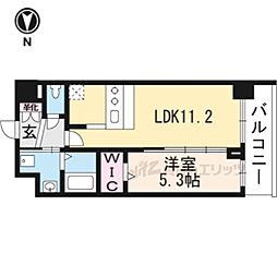 プレデコート西京極 1LDKの間取図画像