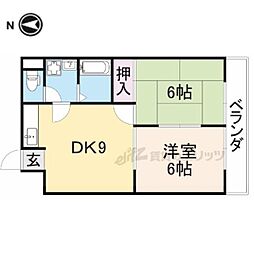 クレスト21 2DKの間取図画像