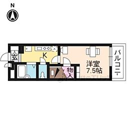 レオパレス西ノ京円町 1Kの間取図画像