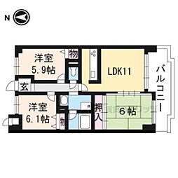プリオーレ京都西院 3LDKの間取図画像