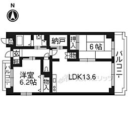 MNS千本 2LDKの間取図画像