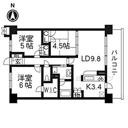 ファインフラッツ京都西院ザ・レジデンス 3LDKの間取図画像