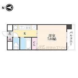 ル・パルトネール西大路御池 1Kの間取図画像