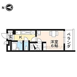 レオパレスTYK壬生 1Kの間取図画像