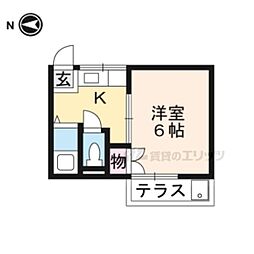 葵ハイツ 1Kの間取図画像