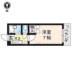 ヒューマンハイツ1 1Kの間取図画像