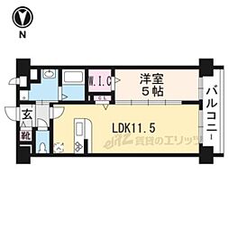 ラ・ルーチェ北大路 1LDKの間取図画像