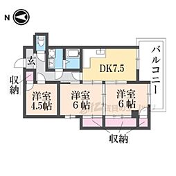 カルム32 3DKの間取図画像