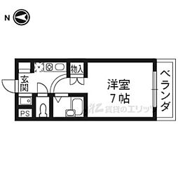 アッツ北山 1Kの間取図画像