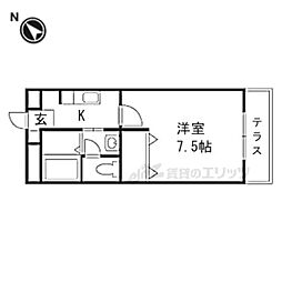 レスポワール 1Kの間取図画像