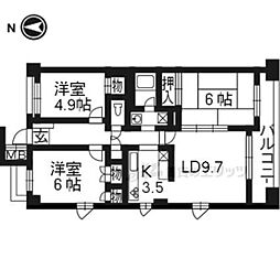 パインフィールド洛西 3LDKの間取図画像