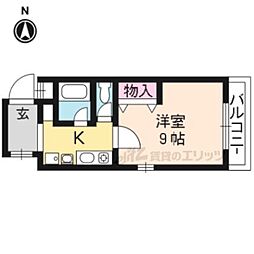 ルネッサンスアン 1Kの間取図画像