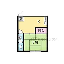 山鳩アパート 1-C ｜ 京都府京都市右京区太秦西蜂岡町（賃貸アパート2K・1階・20.25㎡） その2