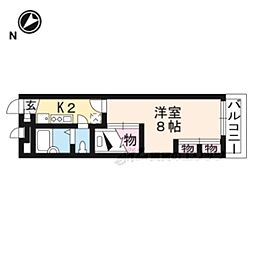 レオパレスアラン 1Kの間取図画像