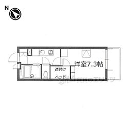 レオパレスツツミ館 1Kの間取図画像