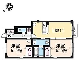サンシスコ 2LDKの間取図画像