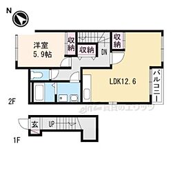 エトワール 1LDKの間取図画像