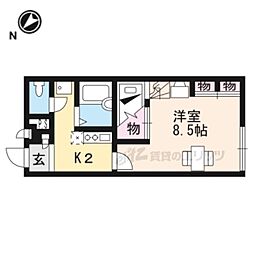 レオパレスTKすずめ 1Kの間取図画像