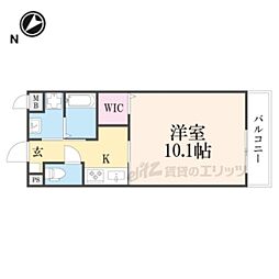 シャレはやしだ 1Kの間取図画像