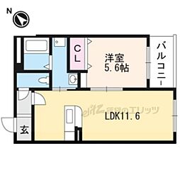 ハートフルHYAKUEI 1LDKの間取図画像