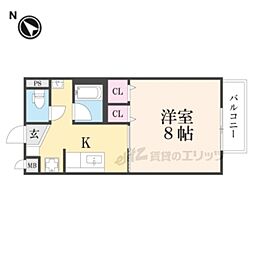 ボーソレイユ 1Kの間取図画像