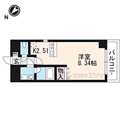 エンゼルプラザイースト1 ワンルームの間取図画像