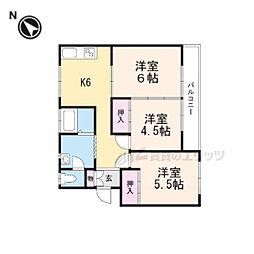リーブス城が丘 3DKの間取図画像