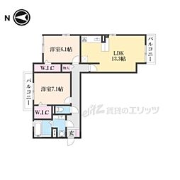 ルミエールMK2 2LDKの間取図画像