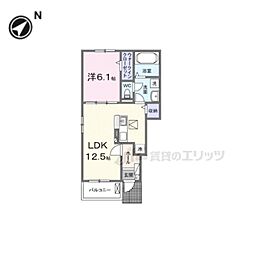 ルークス後三条II 1LDKの間取図画像