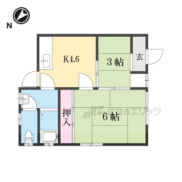 正田マンションIII 2-2｜滋賀県草津市野村３丁目(賃貸アパート2DK・2階・33.00㎡)の写真 その2