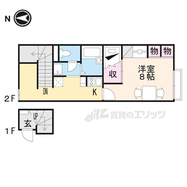 滋賀県蒲生郡日野町松尾(賃貸アパート1K・2階・28.02㎡)の写真 その2