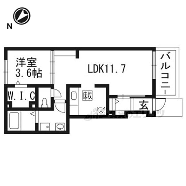 滋賀県草津市東草津3丁目(賃貸アパート1LDK・1階・37.81㎡)の写真 その2