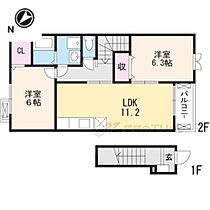 滋賀県東近江市八日市清水3丁目（賃貸アパート2LDK・2階・58.33㎡） その2