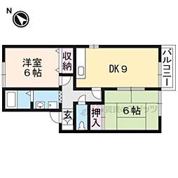 セレージュ 2階2LDKの間取り